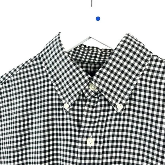 Ralph Lauren Black and White Gingham Cotton Buttoned Shirt - Picture 3 of 12